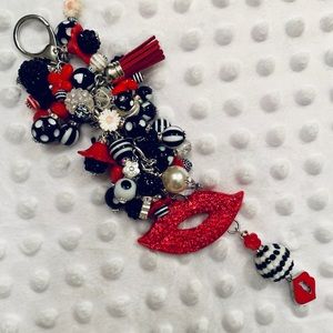 Fire Engine RED HOT Rhinestone LIPS 👄 & DANGLES!